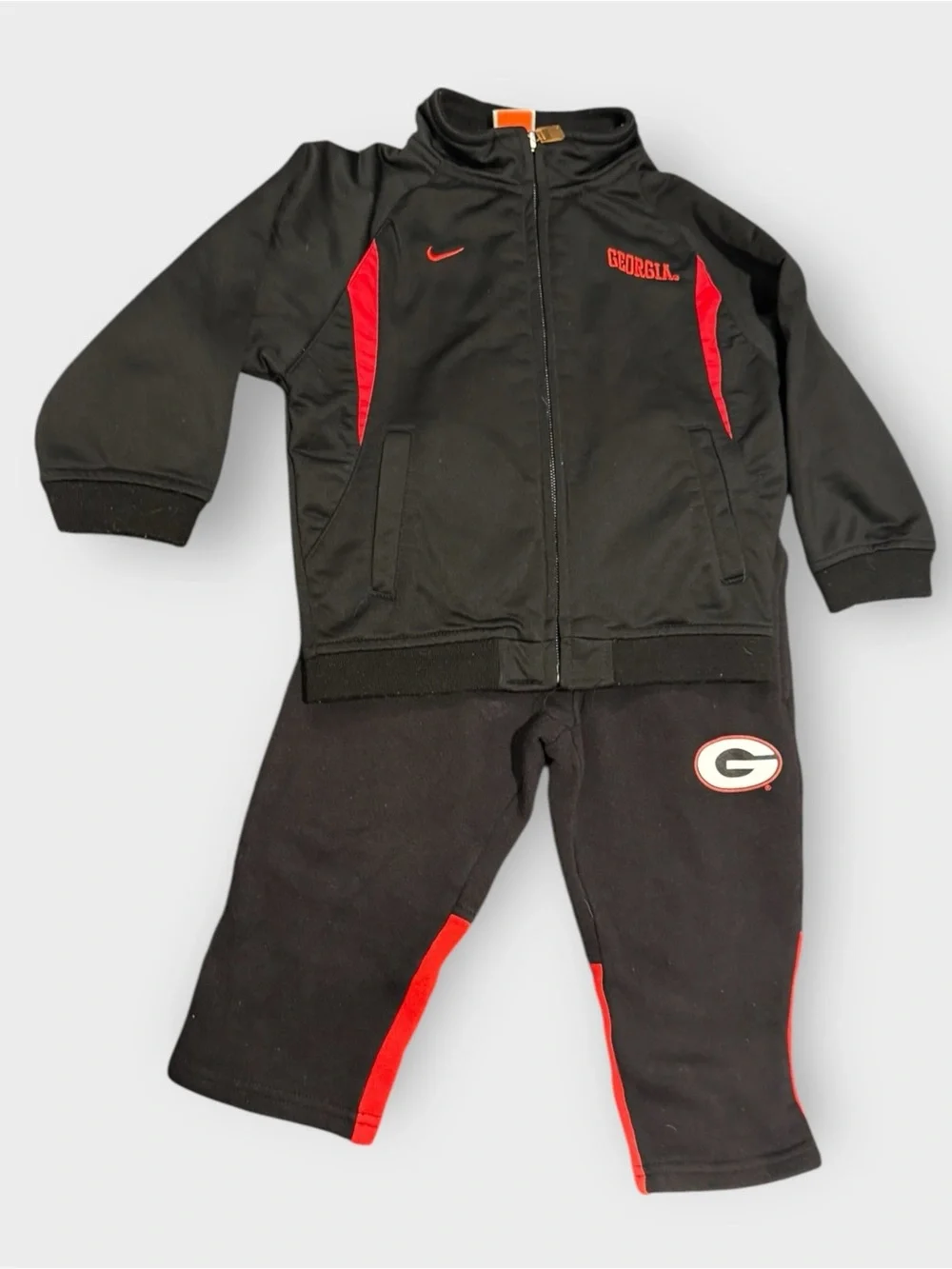 Nike Georgia Bulldogs Track Jacket 24M Black Red Full Zip UGA Toddler